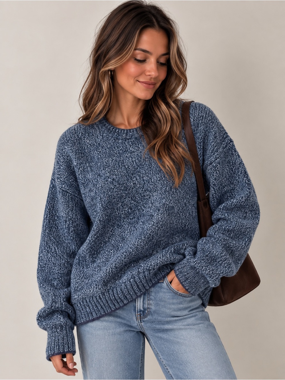 Woolrich | Wool Crewneck Marled Heather Knit Sweater